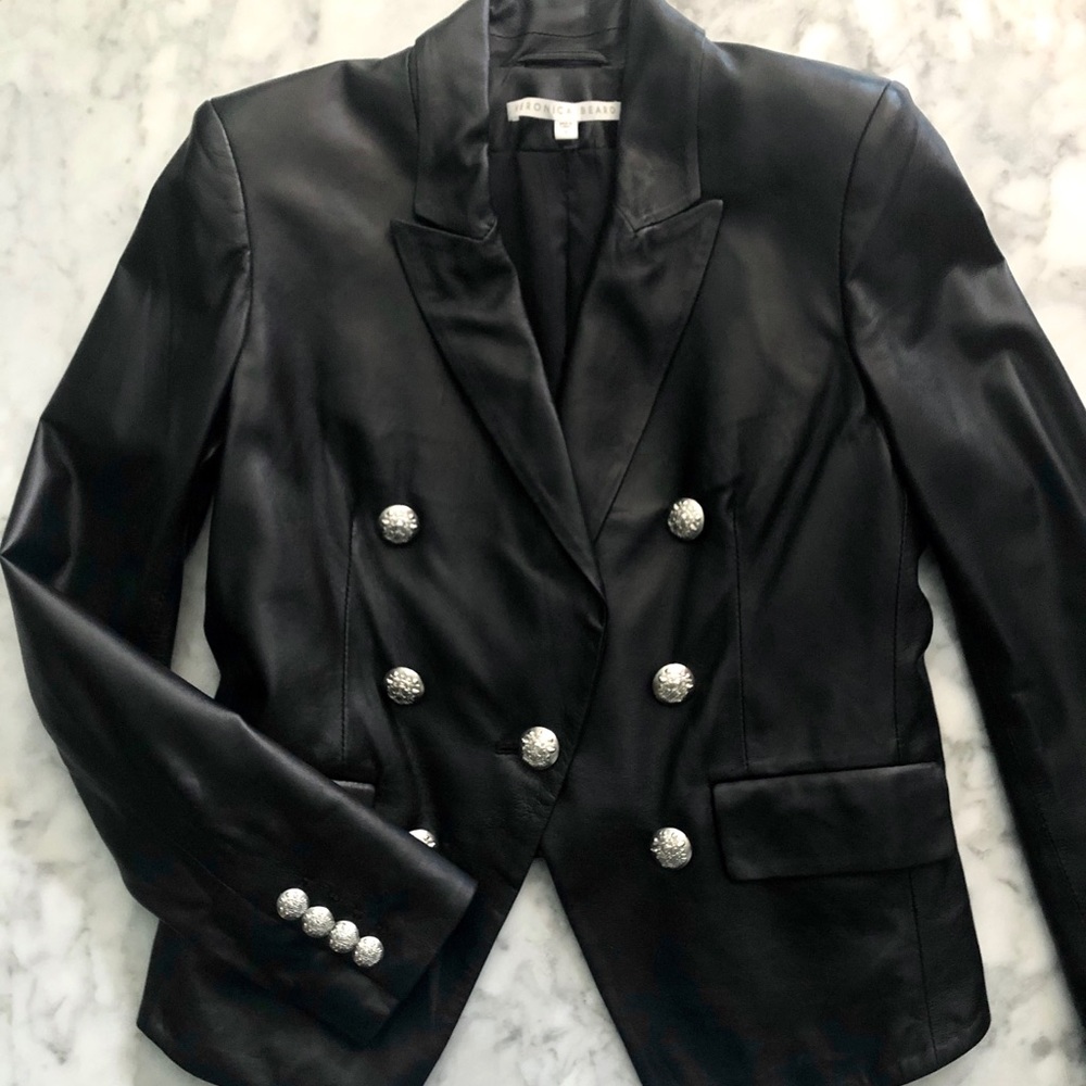VERONICA BEARD Cooke Leather Jacket Sz 6 $1,295